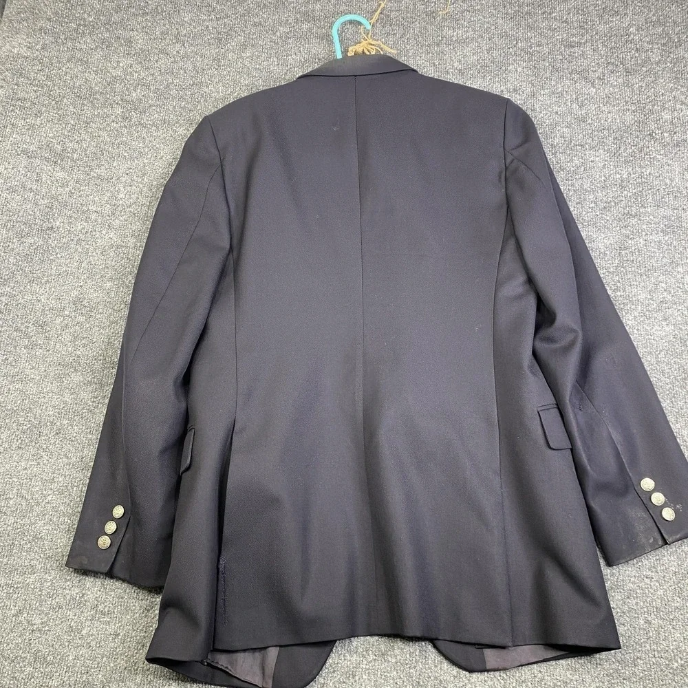 Vintage Yves Saint Laurent Blazer Sport Coat Mens 40 Navy Made France 80s